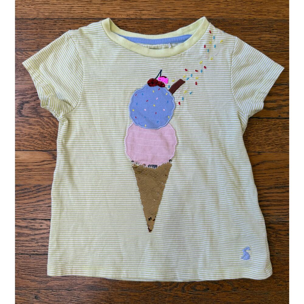 Joules Girls' Ice Cream Applique Shirt Size 4
